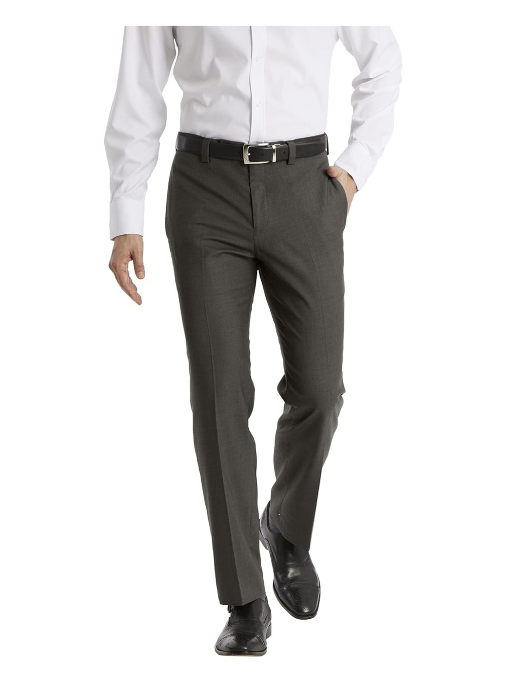 Calvin Klein Men's Dress Pants in Light Beige and Dark Brown